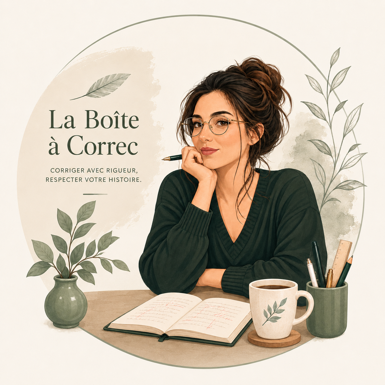 Illustration de Jennifer, correctrice de La Boîte à Correc