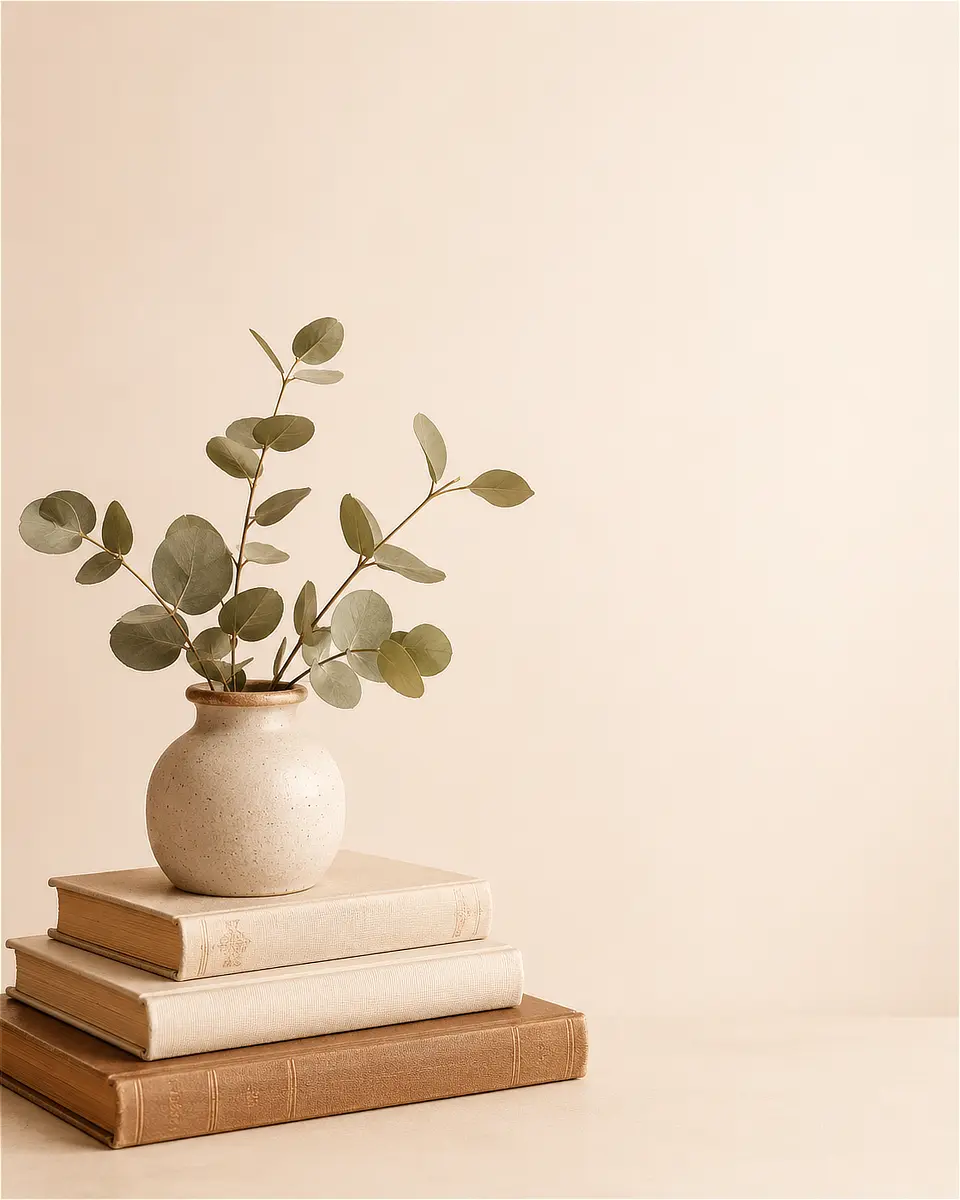 Livres et plante décorative sur une table